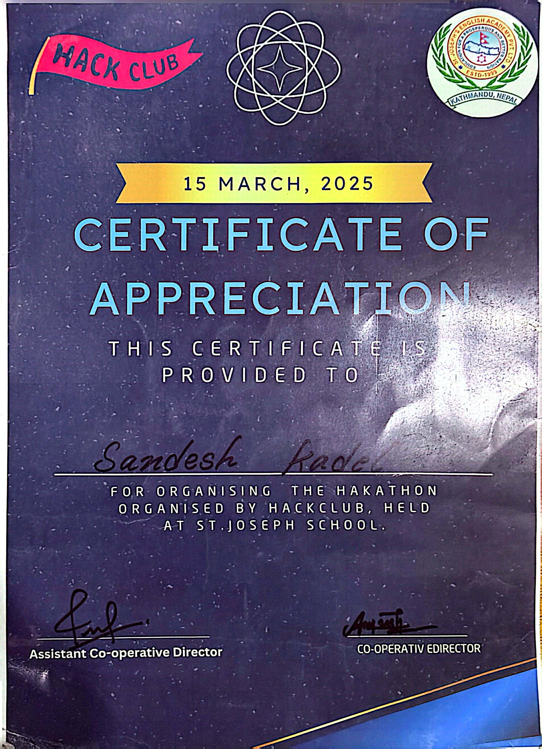 Hack Club Certificate